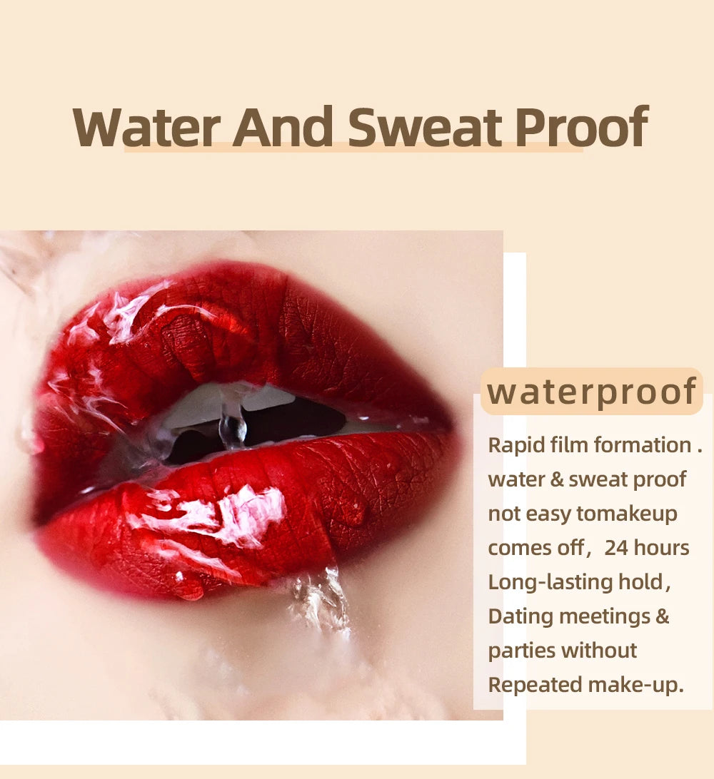 QIBEST Matte Liquid Lipstick – Waterproof, Long-Lasting Velvet Lip Gloss, Nude & Red