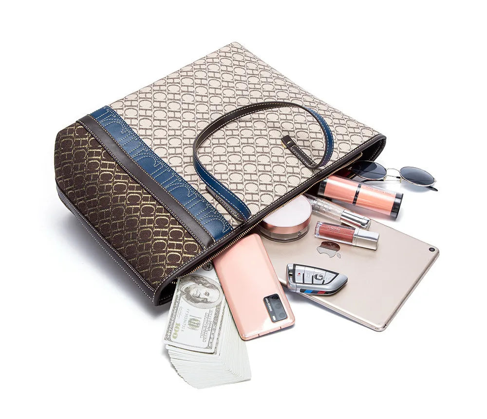 Women's Tote Bag New Fabric Splicing Handbag Large Capacity