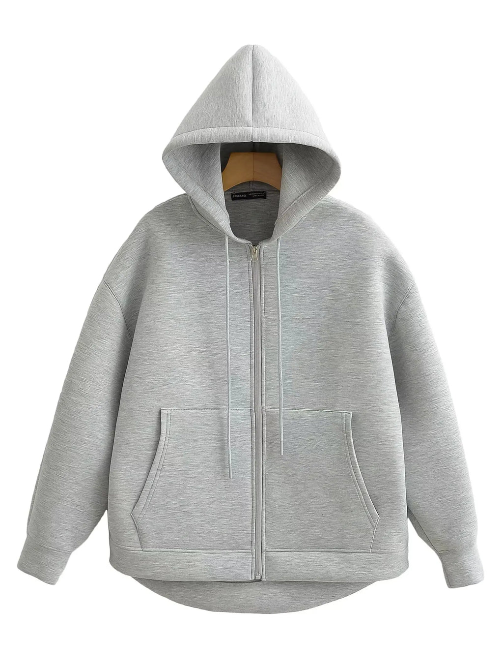 Women’s Winter Zipper Hoodie – Oversized High Street Coat with Double Pockets