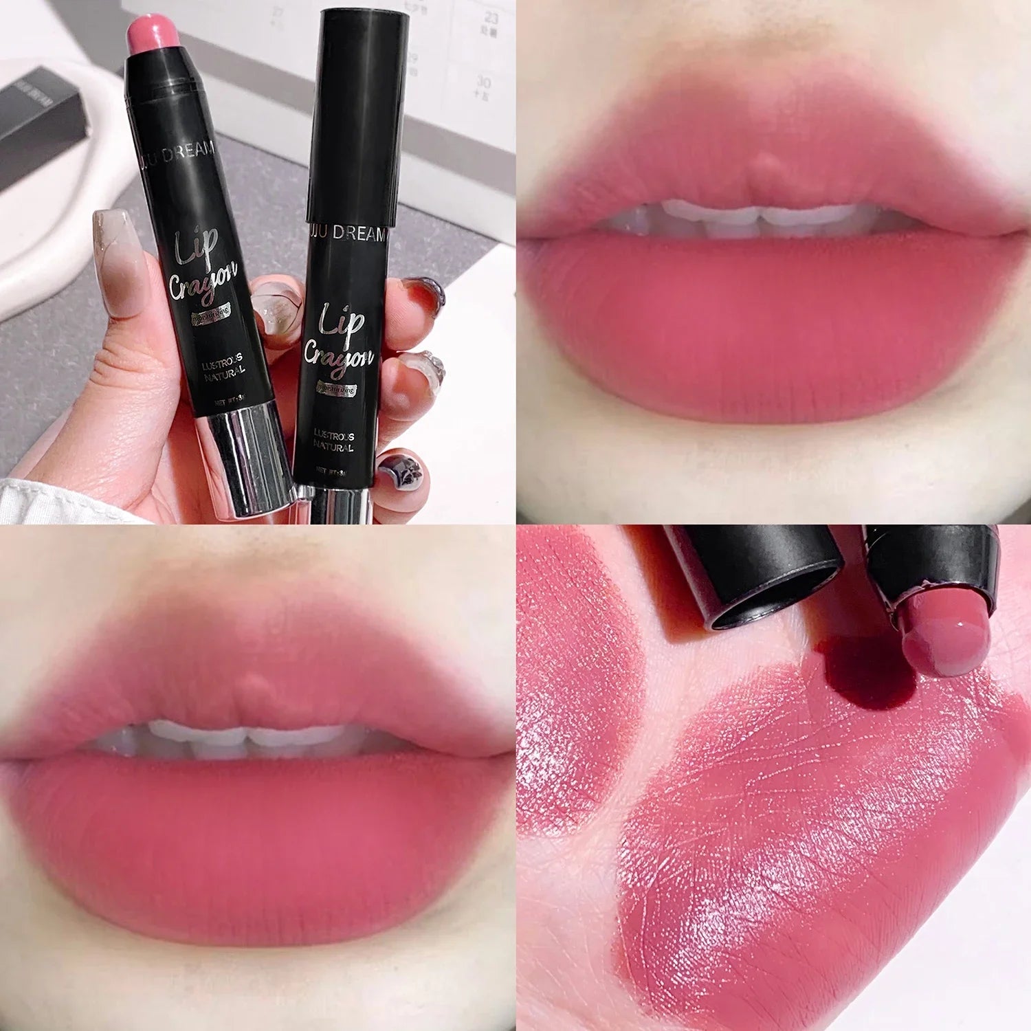 Matte 4-Color Lipstick Pen – Waterproof, Long-Lasting, Non-Fading, Easy Apply