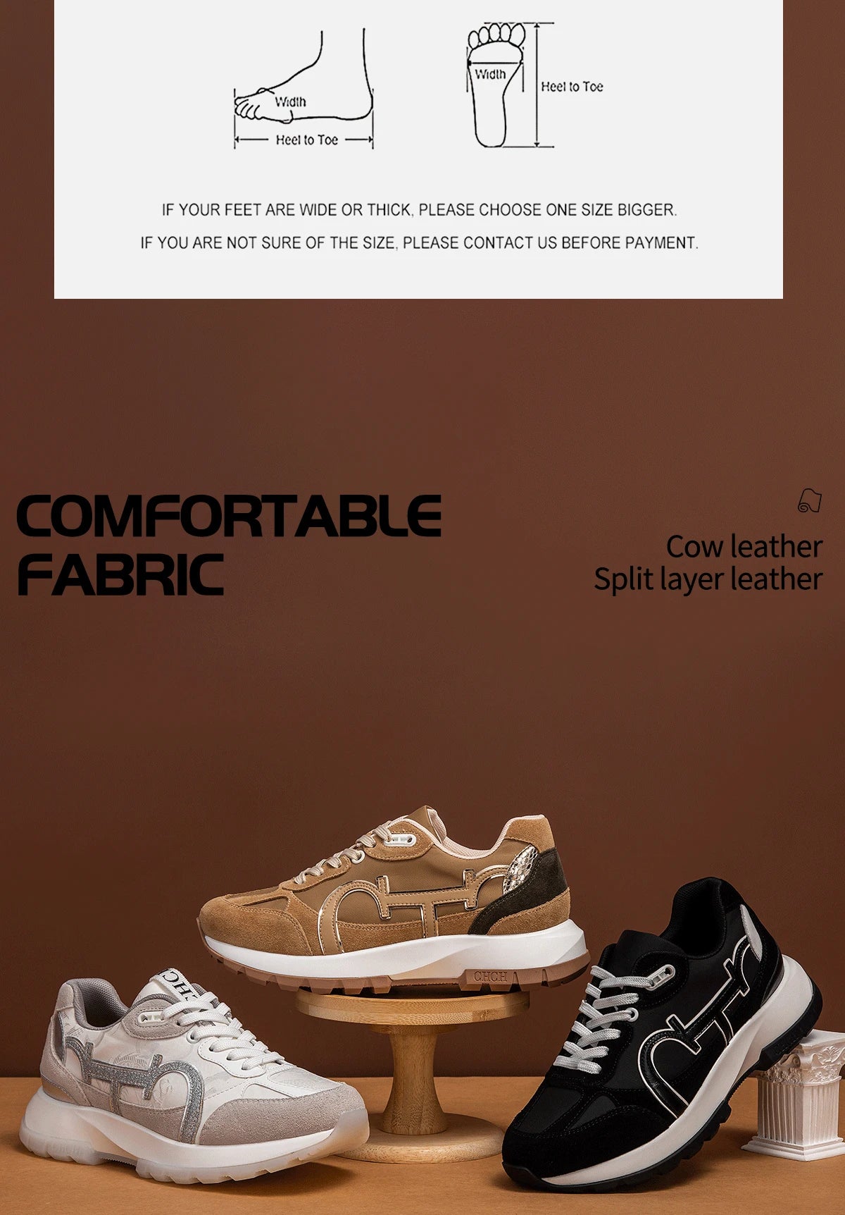 Women's Tennis Shoes New Cowhide Leather Splicing Flat Shoes Ergonomic Design Bone Correction