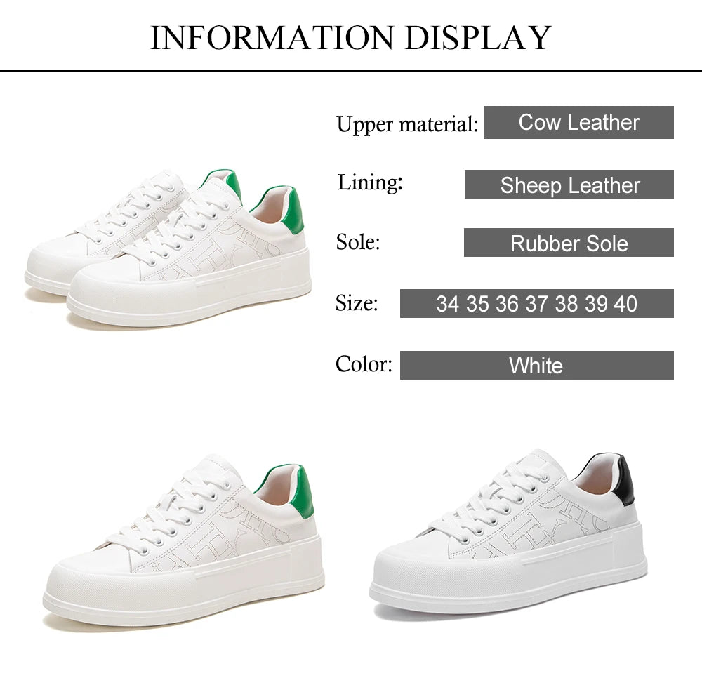 Women's Sports Shoes New Casual And Comfortable Thick-Soled Genuine Leather Wear-Resistant Sports Shoes