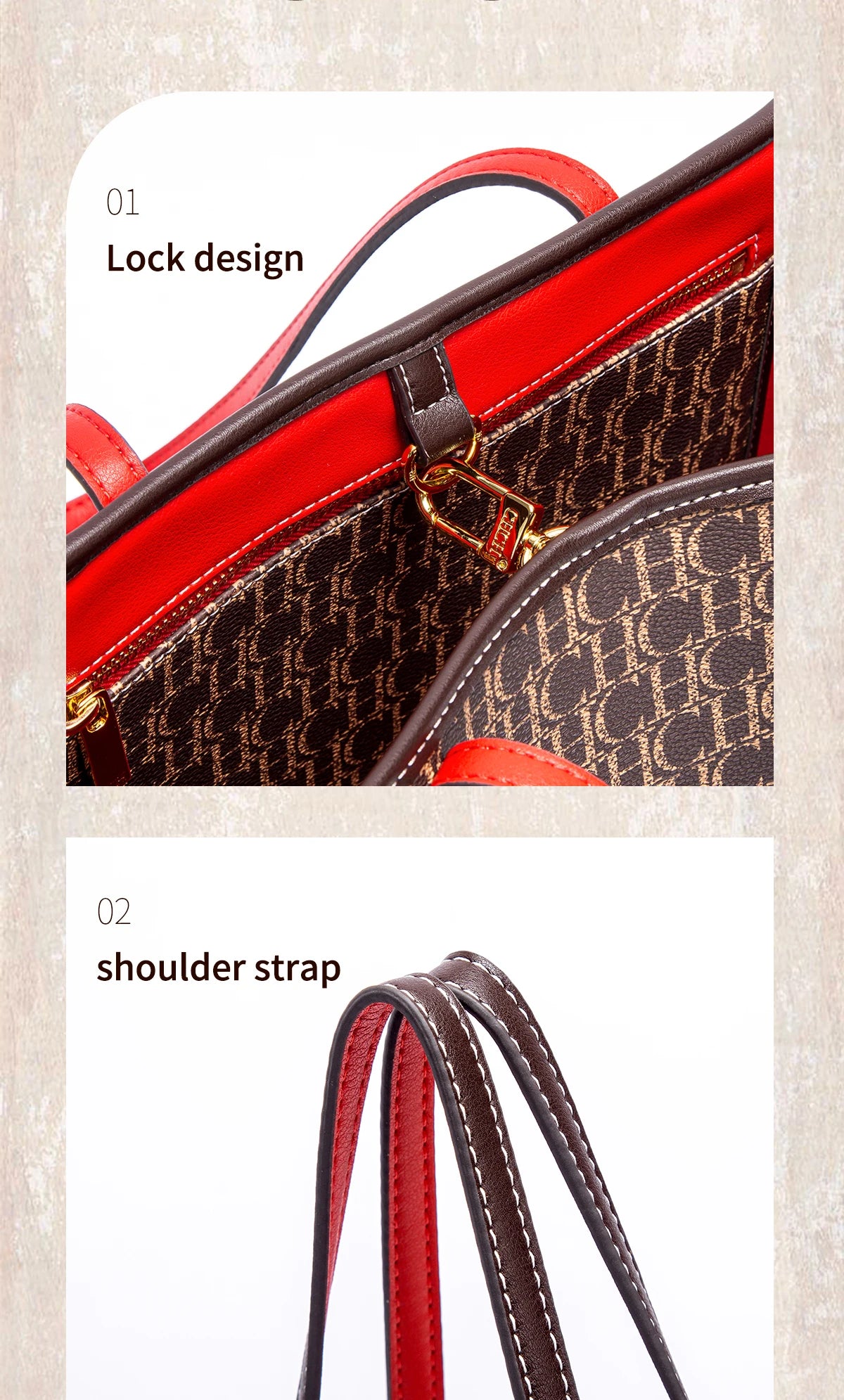 Women's Tote Bag New PVC Large Capacity Splicing Design Women's Bag Commuter Coffee Color Handbag