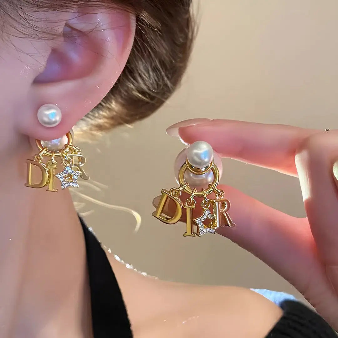 Trendy Double-Sided Pearl Stud Earrings – Elegant Luxury for Women, Spring & Summer Fashion