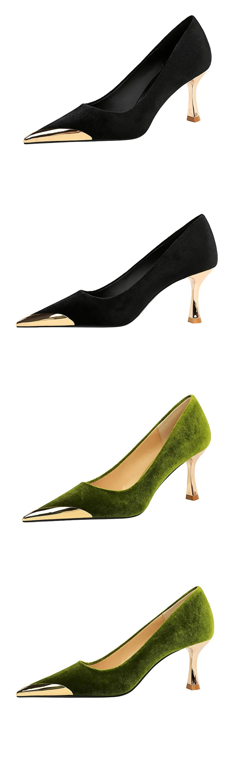 BIGTREE Velvet Wine Glass Heels – Sexy Pointed Party Pumps for Women