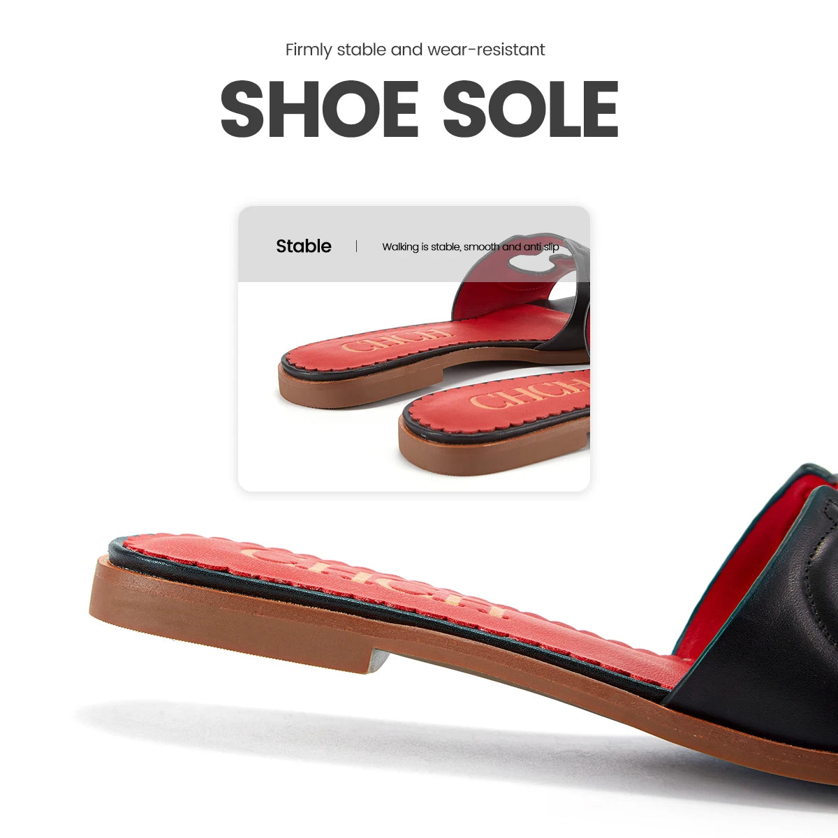 Women's Slippers Simple Black Flat Flat Women's Shoes Home Indoor Slippers