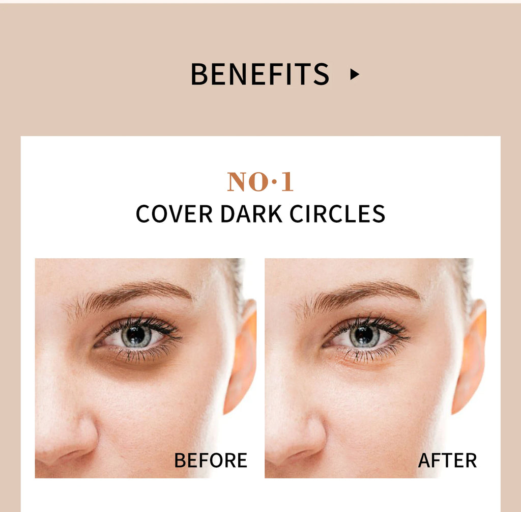 High-Coverage Concealer & Foundation – Anti-Dark Circle, Waterproof BB Cream