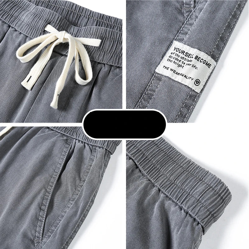 Soft Lyocell fabric men's jeans loose straight leg pants drawstring elastic waist Korean casual pants plus size M-5XL