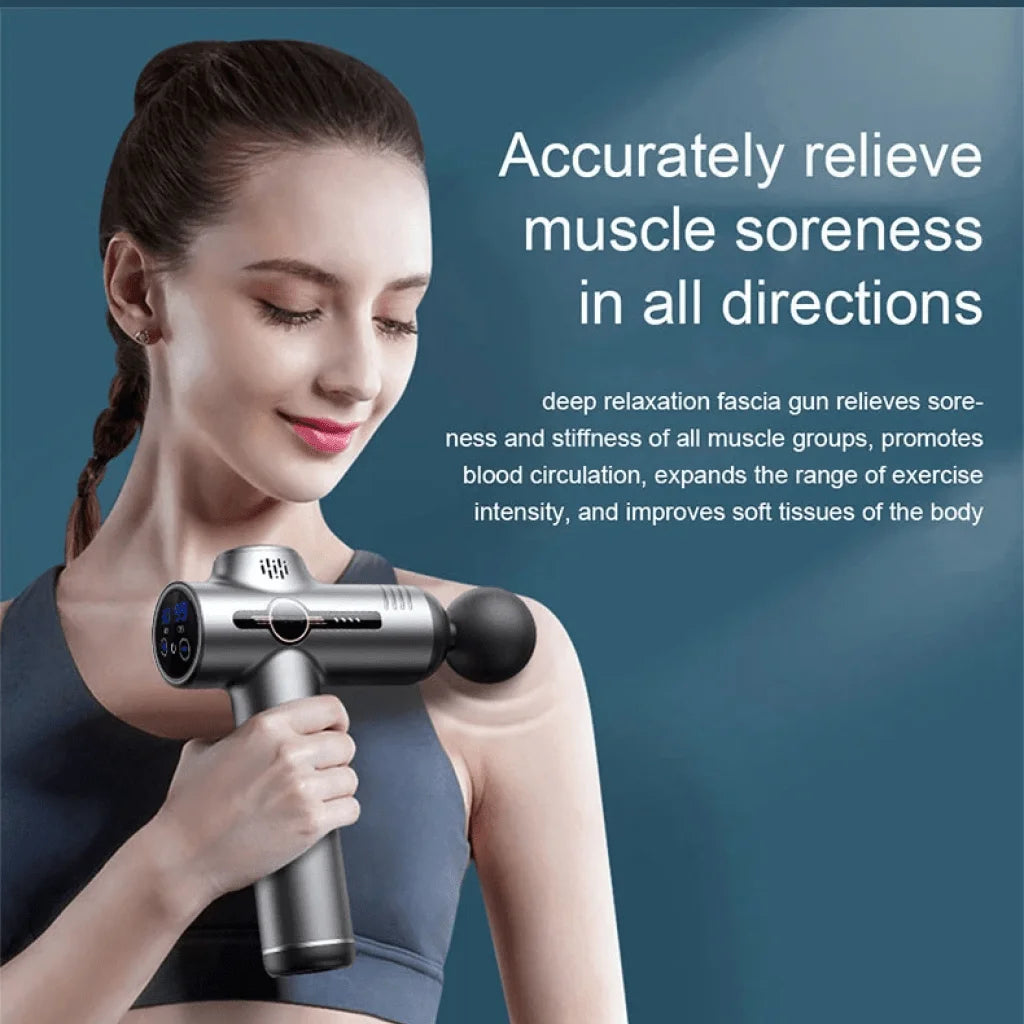 Portable Fascia Massage Gun – Vibration Therapy for Body, Neck & Back