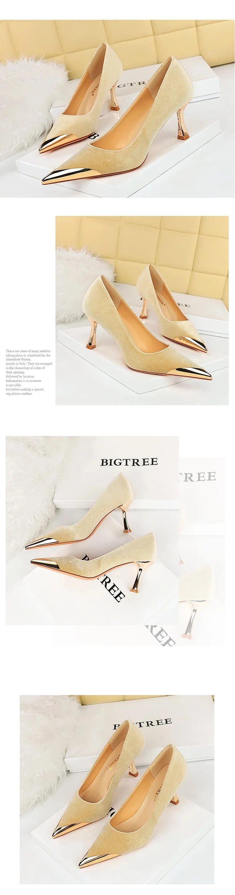 BIGTREE Velvet Wine Glass Heels – Sexy Pointed Party Pumps for Women