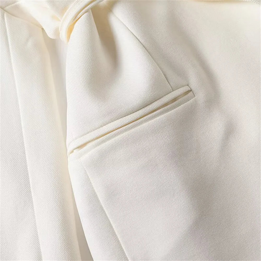 Women's versatile belt decoration long sleeved suit jacket new fashionable high waisted pleated pants casual pants