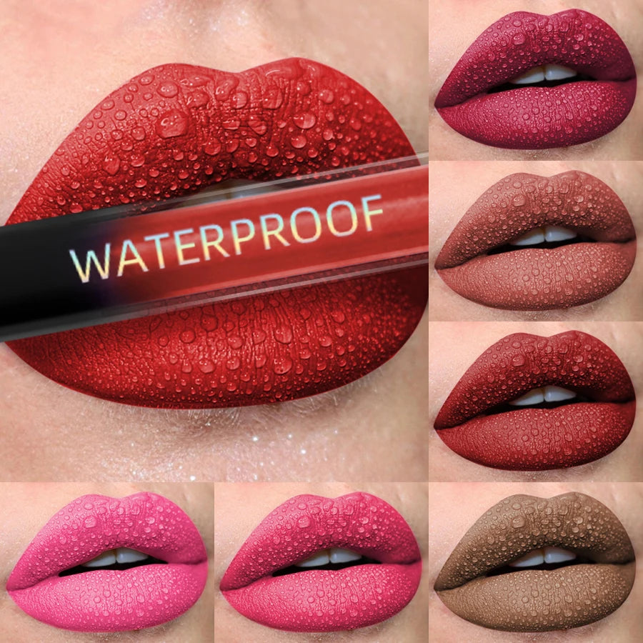 19-Color Matte Velvet Lip Gloss – Waterproof Liquid Lipstick & Lip Tint