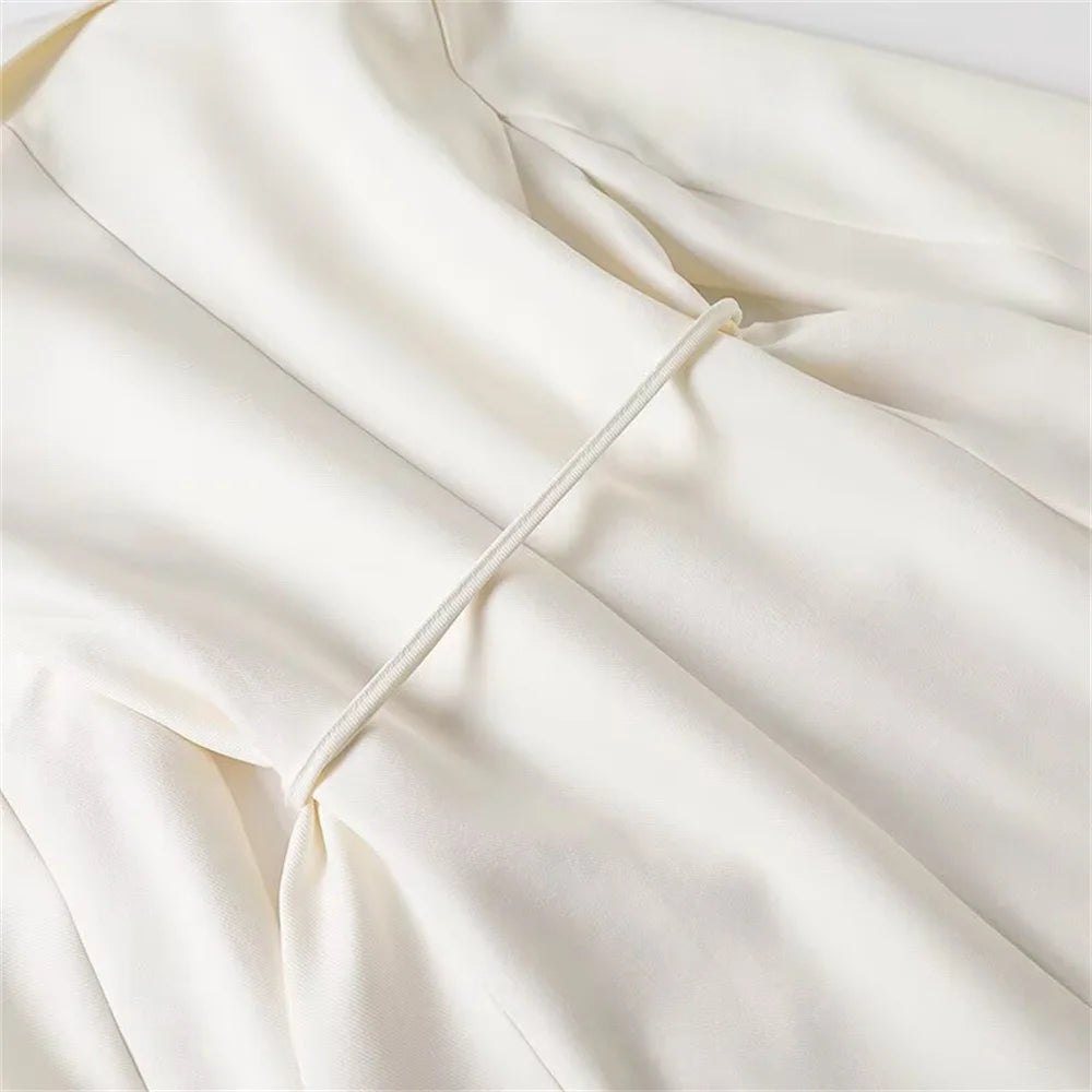 Women's versatile belt decoration long sleeved suit jacket new fashionable high waisted pleated pants casual pants