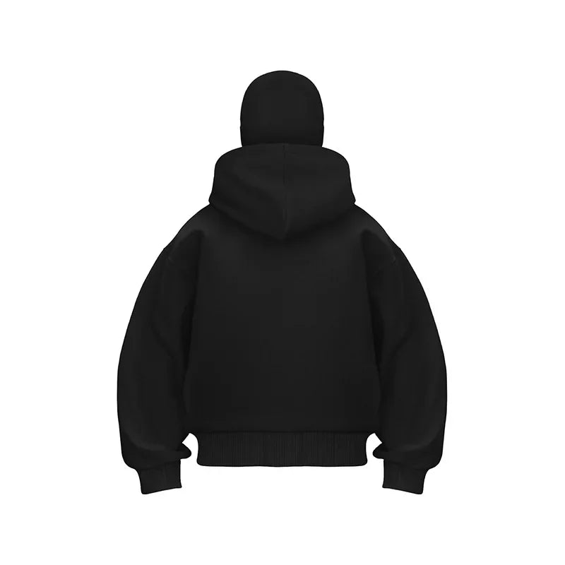 New Unisex Casual Sportswear Set with Hooded Mask Design, Sporty and Fashionable Plus Size Hoodie for Men and Women