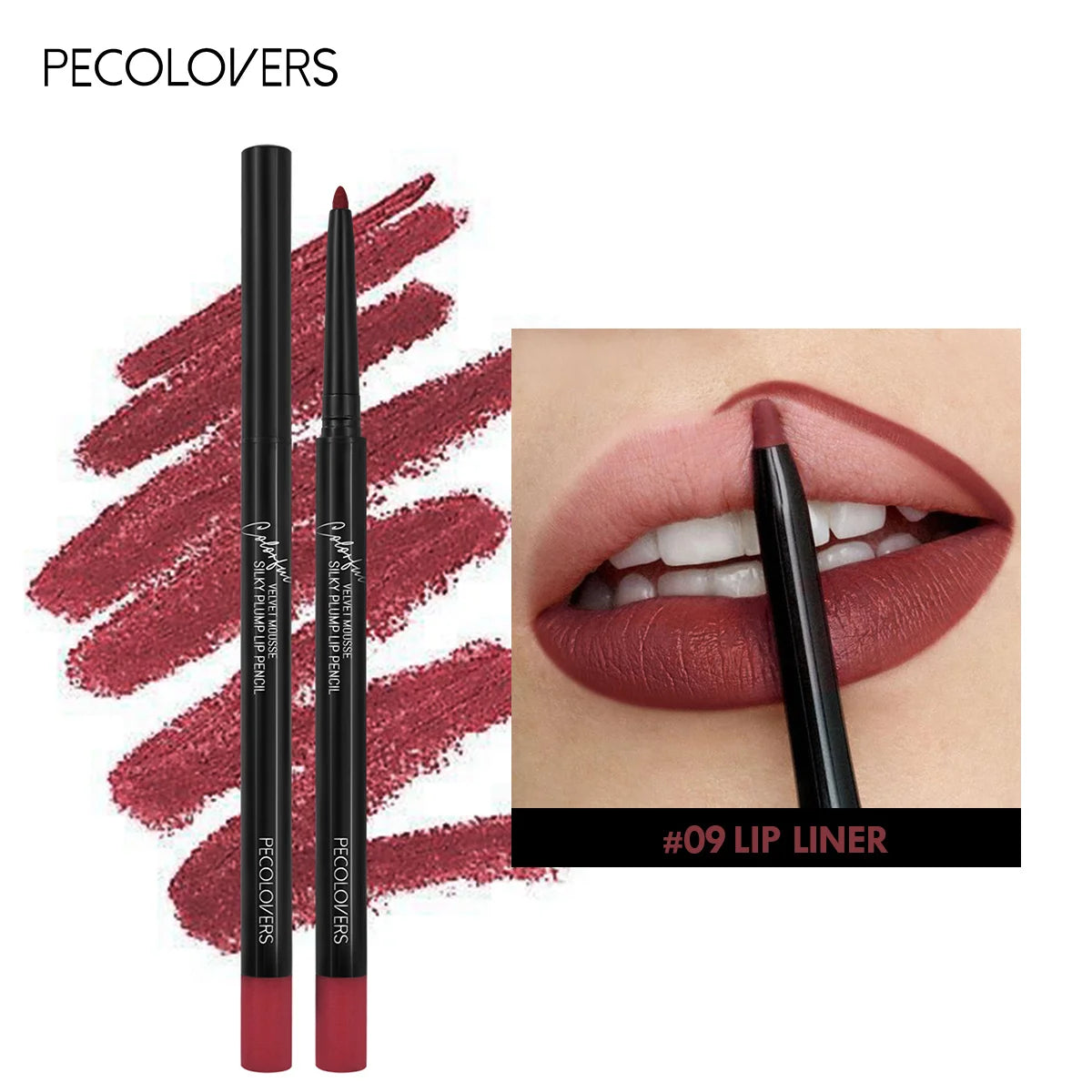 Waterproof Matte Lip Liner – Long-Lasting, Moisturizing, 12 Colors