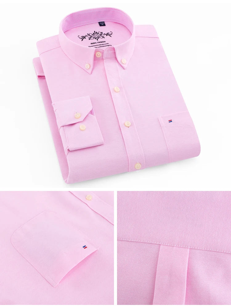 Men’s Stylish Cotton Blend Solid Shirt – Breathable, Formal, Regular Fit, Long Sleeve