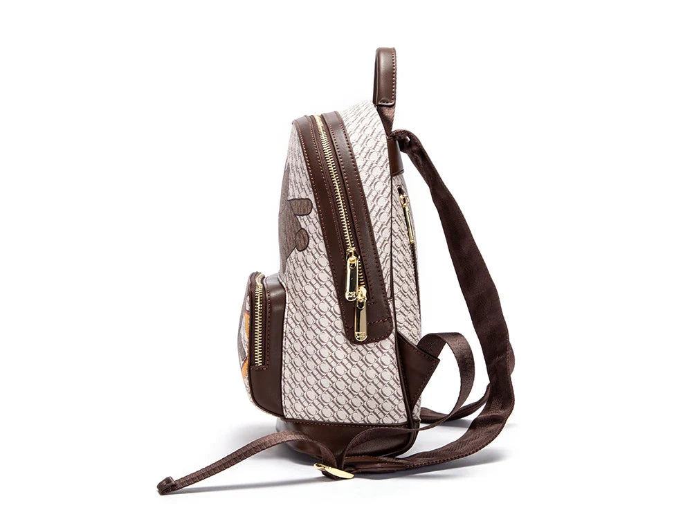 Alphabet Women's Backpack Large Capacity Design Luxury Brand Fashion Little Bear Cartoon Pattern