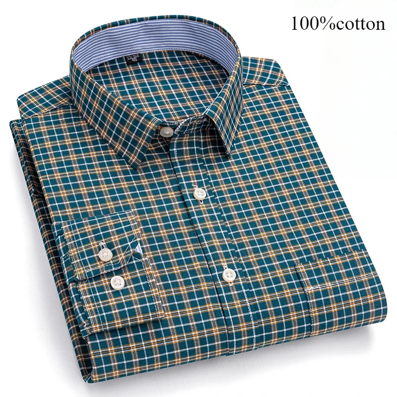 Men's 7XL Oxford Shirt – 100% Cotton, Slim Fit, Soft & Elegant Casual Designer Wear