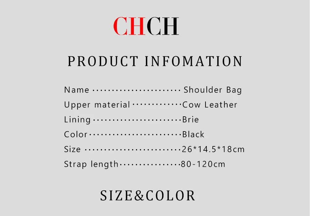 Women's Shoulder Bag Black Cow Leather Letter Embossed Zipper Tote Bag 26*14.5*18cm