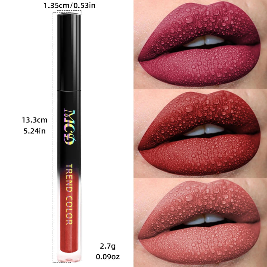 19-Color Matte Velvet Lip Gloss – Waterproof Liquid Lipstick & Lip Tint