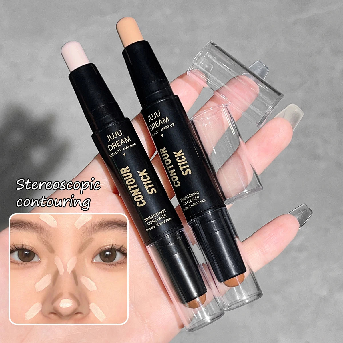 Dual-Ended Contour Stick – Long-Lasting Foundation & Concealer for Dark Circles