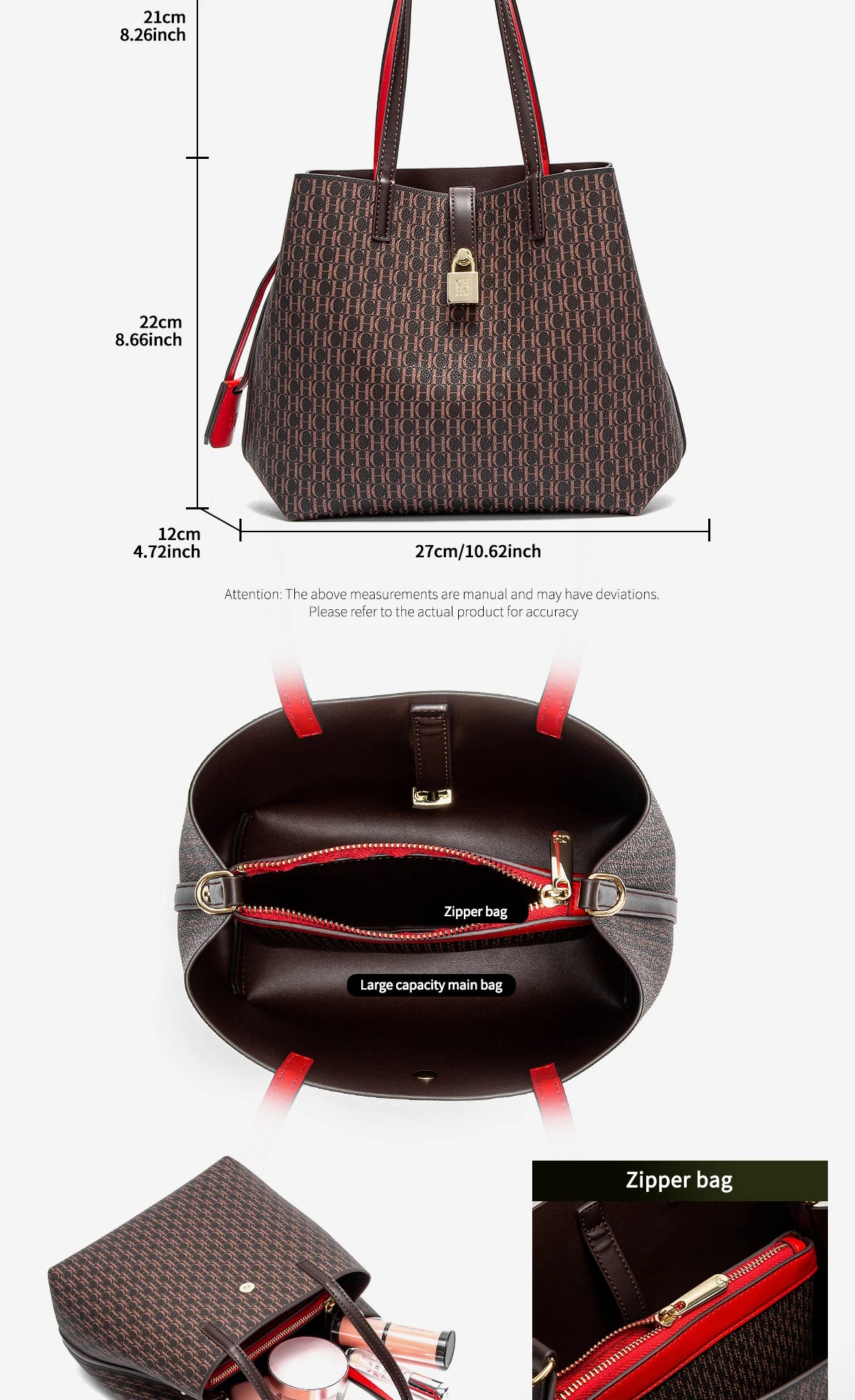 Women's Tote Bag New Solid Color Simple Handbag Large Capacity Mother Child Shopping Bag Wallet