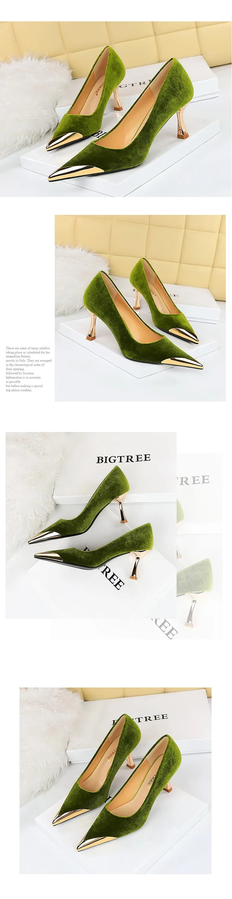 BIGTREE Velvet Wine Glass Heels – Sexy Pointed Party Pumps for Women