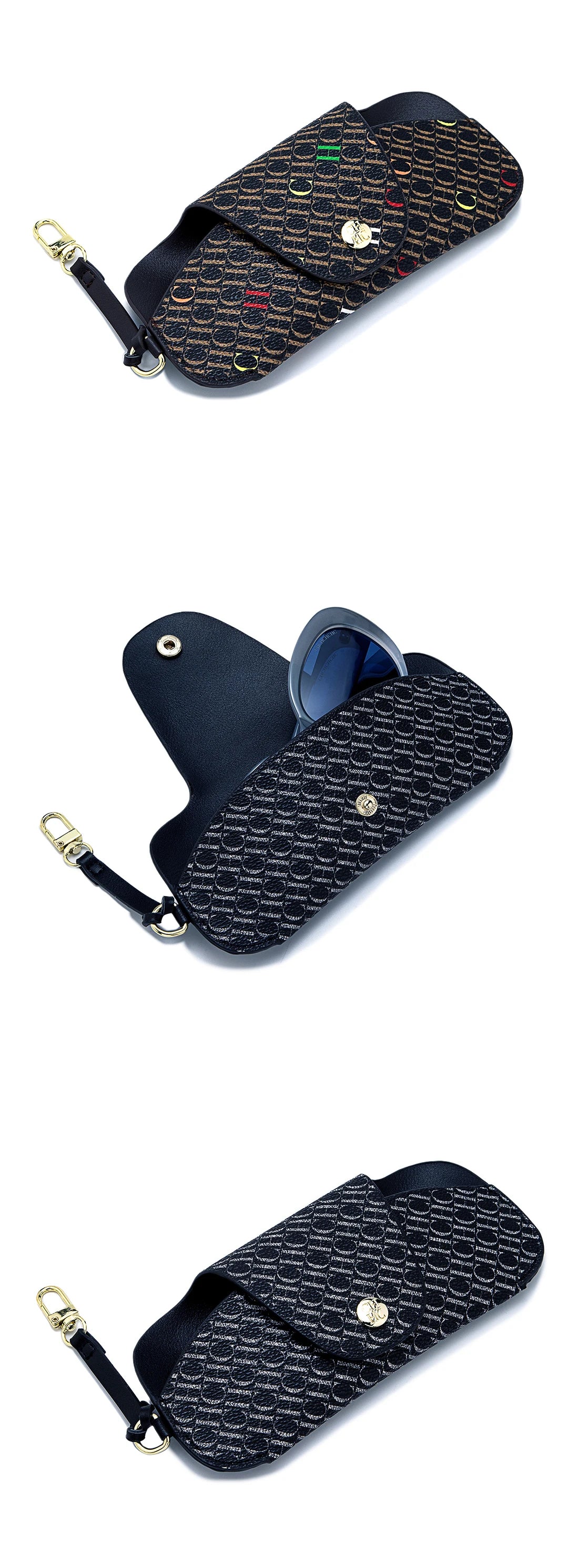 Snap Button Glasses Storage Bag Niche Brand New Portable Anti-Drop Anti-Crush Sunglasses