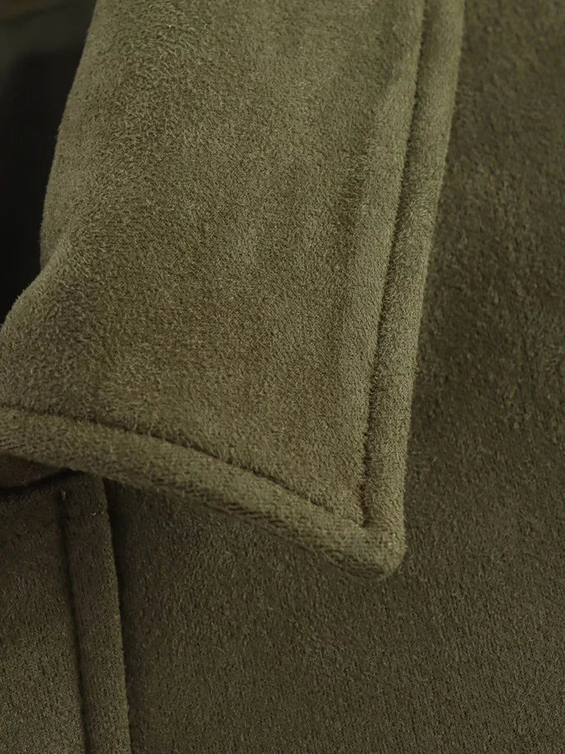 Women’s Vintage Bomber Jacket – Turn-Down Collar, Loose Fit