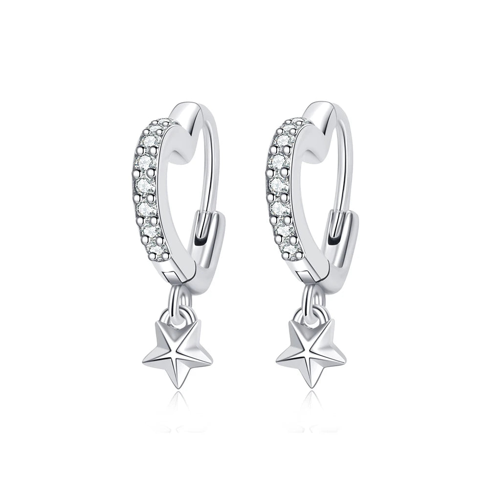 925 Sterling Silver Earrings – Stud & Hoop Set with Crystal, Heart, Crown, Bee & Infinity Designs