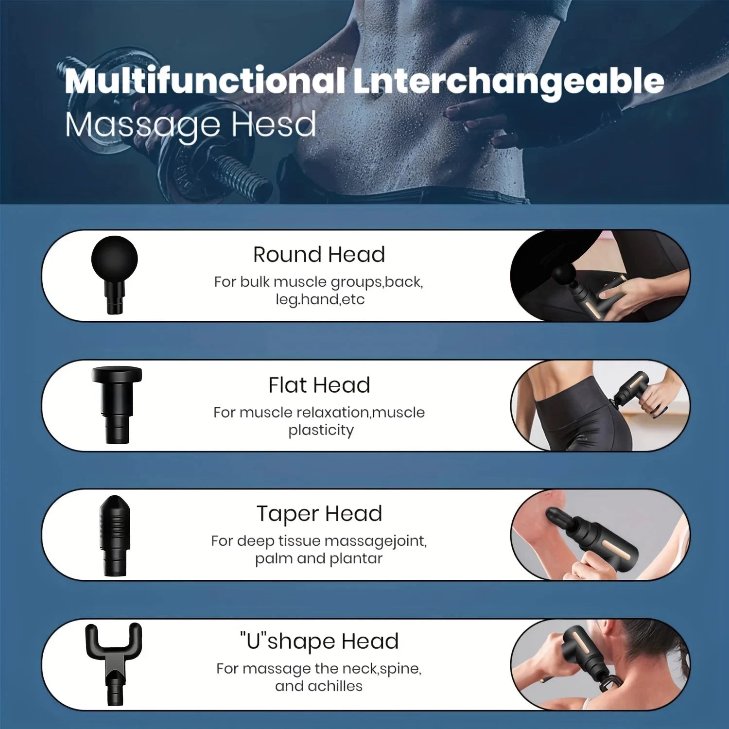 Portable Fascia Massage Gun – Vibration Therapy for Body, Neck & Back