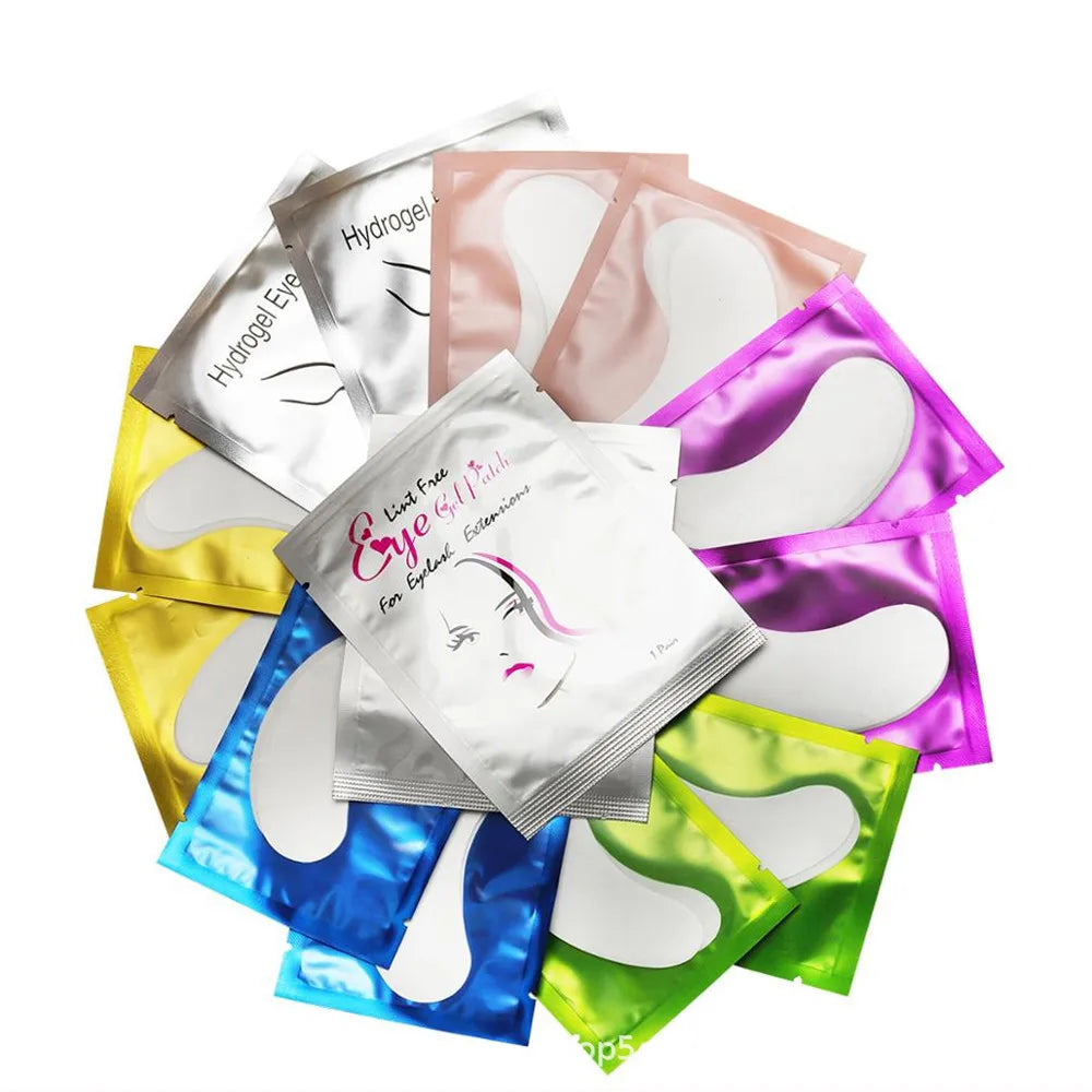 50 pairs of eyelash extension lower eye masks, makeup patches, and stickers for eyelash application.